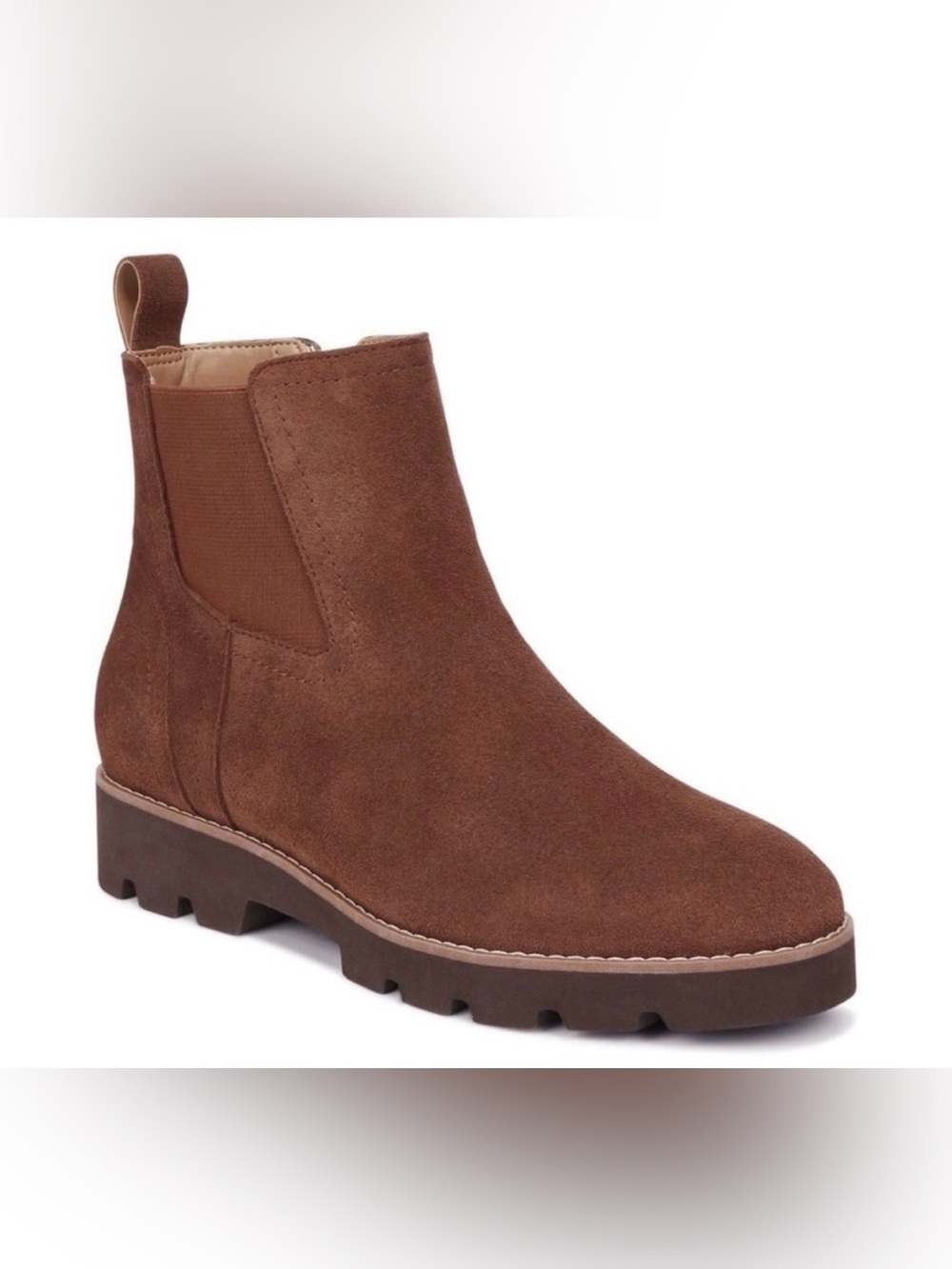 Brown Suede Chelsea Lug Boot - Women by Vionic 7.5